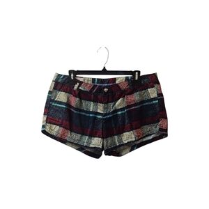 Hurley Vintage y2k Plaid Pleated Shorts Size 11 Low Rise Blue Green Purple